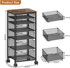 Rolling Storage Cart with 6 Drawers, Craft Cart with Lockable Wheels - Image 2