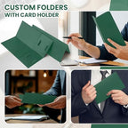 Henoyso 50 Pcs 4 x 9 Inch Mini Presentation Folders 2 Pocket, Dark Green - Image 4