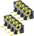 NineLeaf 8 Pack Compatible Labels Tape Replacement for Dymo 18052 1/4 inch Black on Yellow Heat Shrink Tube Labels 6mm x 1.5m for Wires and Cables Use in Rhino 4200 5200 5000 6000 3M Label Maker by NineLeaf