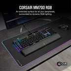 Corsair MM700 RGB Extended Cloth Gaming Mouse Pad - 36.6" x 15.8" - 360° RGB Lighting - Two USB Port Hub - Thick Rubber - Black - Image 3