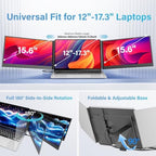 15.6" Laptop Screen Extender, Ultra-Slim Triple Laptop Monitor, FHD 1080P IPS Portable Screen, One-Cable Plug & Play for 13-17.3" Laptops, Compatible with Windows/Mac/Android/Switch - Image 3