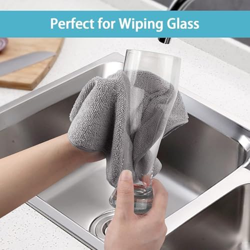 HOMEXCEL Grey Microfiber Cleaning Cloth 400 Pack, Microfiber Towel for Cars, Lint Free, Scratch-Free, Highly Absorbent, and Cleaning Rags for House, Window and Glass, Cars, TV Screen 11.5 X11.5 inch - Image 5