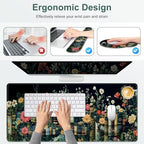 Wildflowers Mouse Pad, Large Desk Mat Extended Nature Botanical Aesthetic Deskpad, 4 PCS Non-Slip Rubber Base Computer Mouse Pads for Work, Game, Office, Home Decor Gifts I Floral Plants Books - Image 5