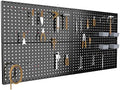 Pegboard Smith 4x2ft Metal Pegboard Kit for Tools Storage, Black Pegboard Wall Organizer with Hooks and Pegboard Bins by Pegboard+Smith