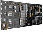 Pegboard Smith 4x2ft Metal Pegboard Kit for Tools Storage, Black Pegboard Wall Organizer with Hooks and Pegboard Bins by Pegboard+Smith
