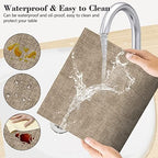 Faux Leather Placemats Set of 6,Heat Resistant Placemats for Dining Table, Easy Clean Non-Slip Place Mats, Waterproof Stain Resistant Wipeable Washable PU Table Mats, (Light Brown) - Image 4