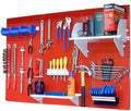Wall Control 4 ft Metal Pegboard Standard Tool Storage Kit with Red Toolboard and White Accessories by Wall+Control