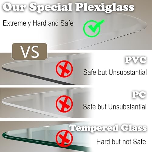 MESAILUP Beveled Edge Office Chair Mat for Carpet or Hardwood Floor 42" x 42" Clear Chair Mats for a Smooth Glide and Easy Roll On/Off, Heavy Duty and Non-Slip Pad Floor Ultimate Desk Chair Mat - Image 5
