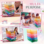 Geetery Turn in Trays Classroom, Clear Mixed Color, Set of 12 - Image 5