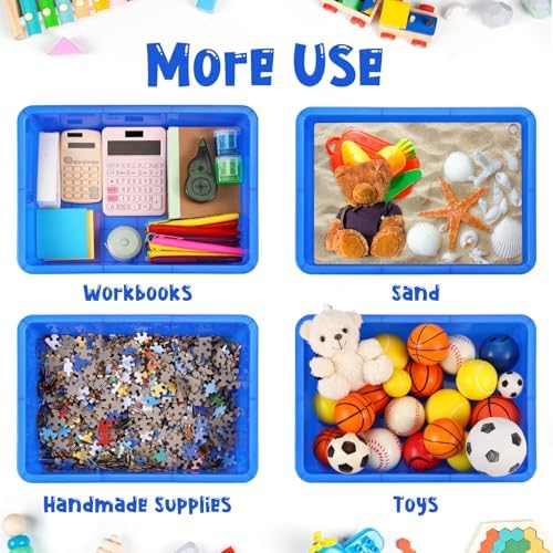 Hoteam 10 Pack Flat Bins Paper Trays,Blue,13.78 X 9.84 X 3.15 Inch - Image 4