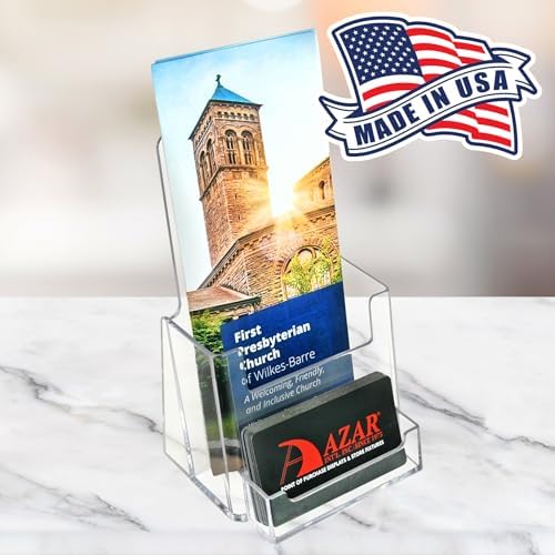 Azar Displays 252922-25PK Counter Trifold Brochure Holder with Business Card Pocket, 25-Pack - Image 5
