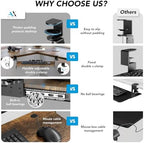 Keyboard Tray Under Desk Pull Out with Extra Sturdy C Clamp Mount System - Image 3