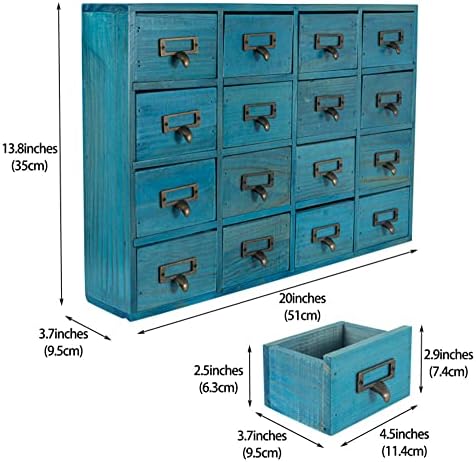 Apothecary Drawers Apothecary Cabinet with Drawers, Blue - Image 3