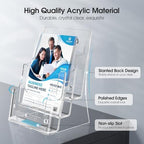 MaxGear Acrylic Brochure Holder 8.5 x 11 with Divider, 3 Tier, 2 Pack - Image 3
