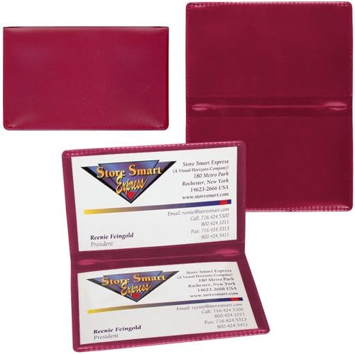 STORE SMART - Metallic Maroon Folding Business Card Holders - 10 Pack - Polypropylene Plastic (RPP2915MM-10) - Image 3