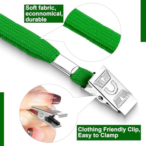 Marspark 4"x3" Name Badge Holder with Lanyard Bulk, Dark Green, 200 Sets - Image 3