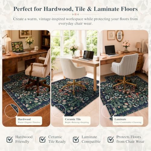 iCasso Office Chair Mat for Hardwood Floor, 48"X 60" Convex Black - Image 3
