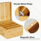 MaxGear Bamboo Business Card Organizer for 5" x 8" Cards - Image 4