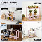Desktop Shelf Organizer, 3-Tier Office Storage Rack, Adjustable Metal Bookshelf for Top of Desk, Pink Desk Organizer for Office, Home, Dorm and Small Spaces (Pink) - Image 5