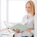 Standard View 3 Ring Binder, Sage Green Polka Dot Durable Flexible Portable Waterproof Hardcover 1.5 Inch D Rings 500-Sheet Capacity Organizer 1PC - Image 4