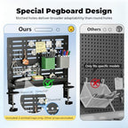 JOY worker 4-in-1 Clamp on Above/Under Desk Pegboard Cable Management Tray - Image 6