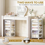 Rolling Cart with 6 Drawers, Clear Plastic Drawer Organizers, Vanity Cart - Image 6