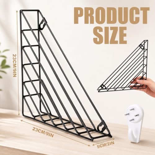 Wenqik 6 Pcs Wall Mounted File Organizer, Metal Magazine Basket with Nails - Image 2