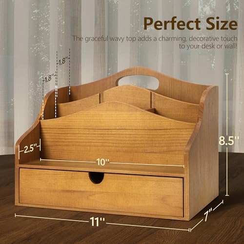 Rebee Vision Mail Organizer for Desk with 4-Slot Letter Office Decor,Yellow - Image 2