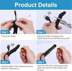 Automotive Split Wire Loom Kit, Heat Resistant & Chew Resistant Split Conduit for Engine Bay, Cable Management Sleeve with Heat Shrink, Silicone Tape & Zip Ties - Image 4