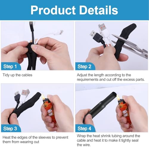 Automotive Split Wire Loom Kit, Heat Resistant & Chew Resistant Split Conduit for Engine Bay, Cable Management Sleeve with Heat Shrink, Silicone Tape & Zip Ties - Image 4