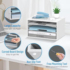 3-Tier Paper Organizer for Desk, Adjustable Mail Organizer, White - Image 4