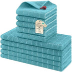 Homaxy Cotton Terry Kitchen Towels and Dishcloths Set of 10, Lake Blue by Homaxy