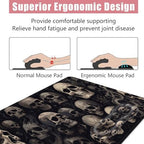 Large Keyboard Mouse Pad Set, Extended Mouse Pad+Keyboard Wrist Rest Support, Memory Foam Ergonomic Easy Typing, 4Pcs (31.5×11.8 in) Desk Pad Set for Office Home,Cool Skull - Image 5