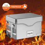DocSafe 5200°F Fireproof Document Box with Lock,Heat Insulated File Organizer Storage with Pockets,Collapsible Portable Home Office Safe Box with Handle for Hanging Letter/Legal Folders,Silver - Image 3