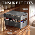 Simple Houseware Stackable 2 Tier Sliding Basket Organizer Drawer, Silver - Image 3