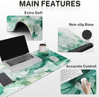 Britimes Keyboard Mouse Pad Set, 4 in 1 Desk Mat Set, Colorful Floral - Image 5
