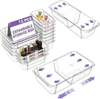 15Pcs Clear Expandable Drawer Organizer Bins for Vanity Desk Bathroom by PRENJOYIN