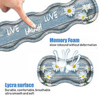 Ergonomic Keyboard Wrist Rest and Mouse Pad Wrist Rest Set,Dreamy Daisy Vintage Wood Board Live Laugh Love Large XXL Gaming Desk Mat 31.5"x 11.8",Non-Slip Base, Memory Foam,Easy Typing Pain Relief - Image 4
