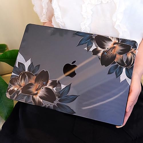 MEEgoodo for M5/M4/M3/M2 MacBook Air 15 inch Case 2026 2025 2024 2023, Case Fit Model (A3448/A3241/A3114/A2941) for MacBook Air 15.3 inch, Golden Lilies - Image 6