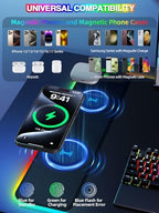 Mouse Pad with 15W Magnetic Wireless Charging 31.5x15.75 Inch, RGB Mousepad for Desk Mat, XXL Desk Pad with 11 Colors & 5 Modes, Home Office Large Keyboard Pad Waterproof Non-Slip for Gaming PC Setup - Image 2