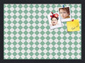 PinPix 21x15 inch Cork Bulletin Board. This Decorative Framed Pin Board Comes with Diamond Pattern in Green and White Design and Satin Black. Ideal for Home, Office Decor or School (PinPix-330) by PinPixBulletinBoards