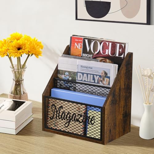 YINMIT 3 Tier Magazine Rack, Stepped Magazine Holder Floor for Home Storage - Image 7