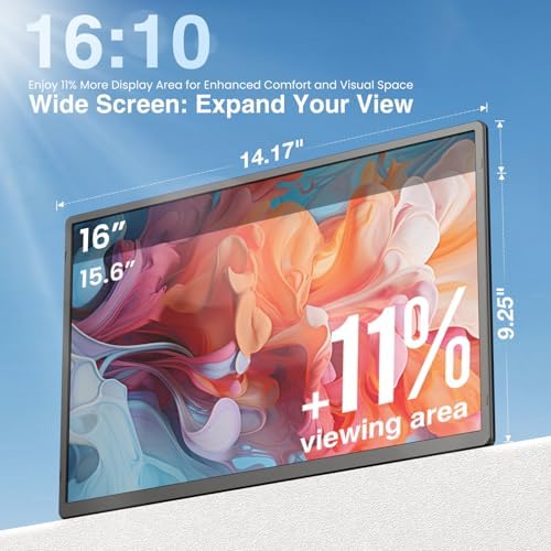 FLYTOCCA 16" Laptop Screen Extender, Updated 1200P FHD Portable Monitor with 16:10 Aspect Ratio Screen, Rotation Detachable Screen, Laptop Monitor Extender Compatible with Windows, Mac, Chrome - Image 2