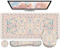 iCasso Desk Pad Mat, Large Mouse Pad and Keyboard Wrist Rest Set by iCasso