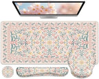 iCasso Desk Pad Mat, Large Mouse Pad and Keyboard Wrist Rest Set by iCasso