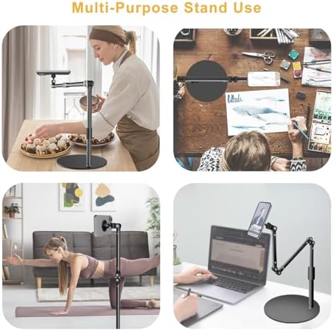 Magnetic Overhead Phone Mount for Desk, MagSafe-Compatible 17 in Long Arm iPhone Holder, 360° Swivel Stand for Video Recording, Filming, Live Streaming, Cooking, and DIY Crafts - Image 7