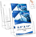 2 Pack Acrylic Brochure Holder 8.5 x 11, 2 Tier Brochure Display Stand with Removable Divider for 4 x 9 inches Trifold Pamphlets, acrylic flyer holder 8.5 x 11 Stands for Flyer, Pamphlet, Magazine by Daofary
