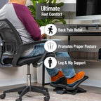 Mind Reader Adjustable Height Ergonomic Foot Rest with Massage Rollers, Black - Image 2
