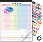 Ospelelf Large Wall Calendar 2026-2027 Calendar 22'' x 17'' Monthly Desk Calendar 18 Month Family Calendar, Use July 2026 - Dec 2027, Multicolor by OspelelfOfficeSupplies