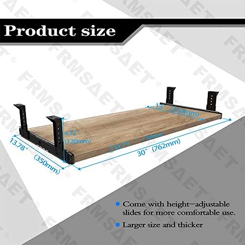FRMSAET Office Product 20/24/30 inch Keyboard Drawer Tray(30 in, Burlywood) - Image 4